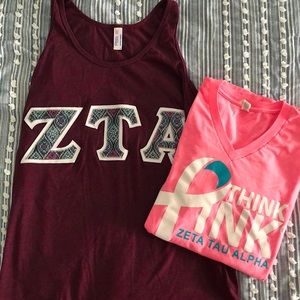 ZTA Letter Tank w/ Free ZTA Think Pink T-Shirt